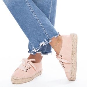 Manebi Pastel Rose Sneakers Espadrilles Suede 9